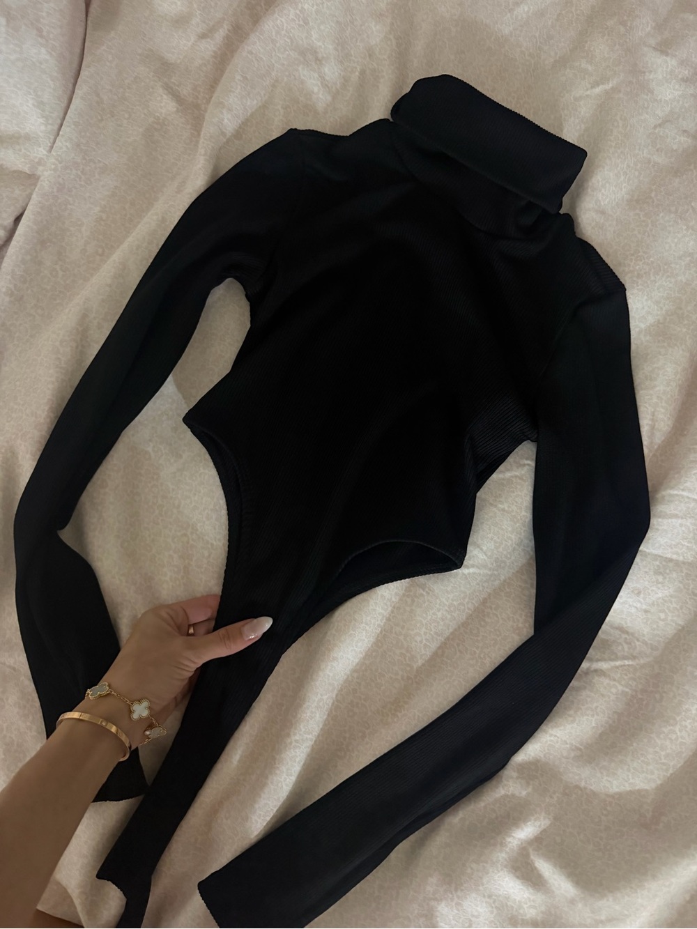 Zara Black Turtleneck Long-Sleeve Bodysuit